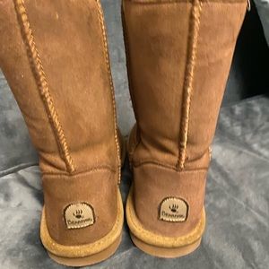 Bearpaw boots Unisex 13 inches long.  Says size 13 on tag Great condition Brown